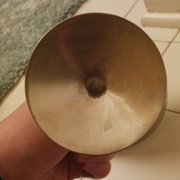 Modern Single Metal Silver Tone Stainless Steel Swirl Pattern Stem Martini Glass - Picture 4 of 4